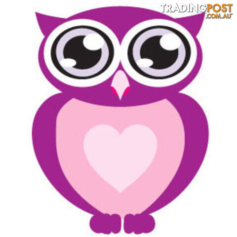 10 X Purple owl with big eyes Wall Sticker - Totally Movable