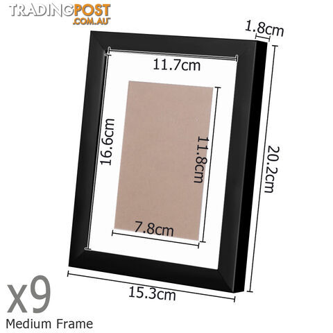 23 pcs Photo Frames Set Wall Black - photo 3 of 7