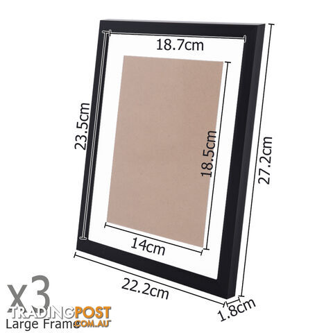 23 pcs Photo Frames Set Wall Black - photo 4 of 7