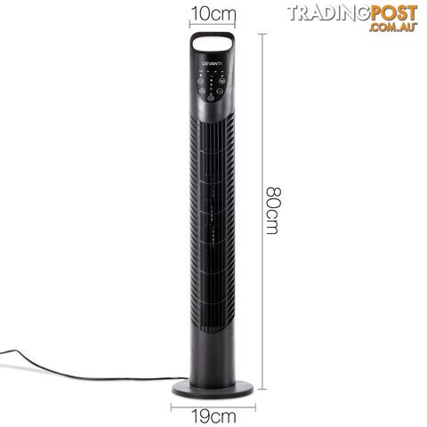 3 Speed Tower Fan with Remote Control - Black - photo 2 of 8