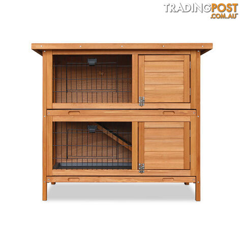 Double Storey Rabbit Hutch with Foldable Ramp