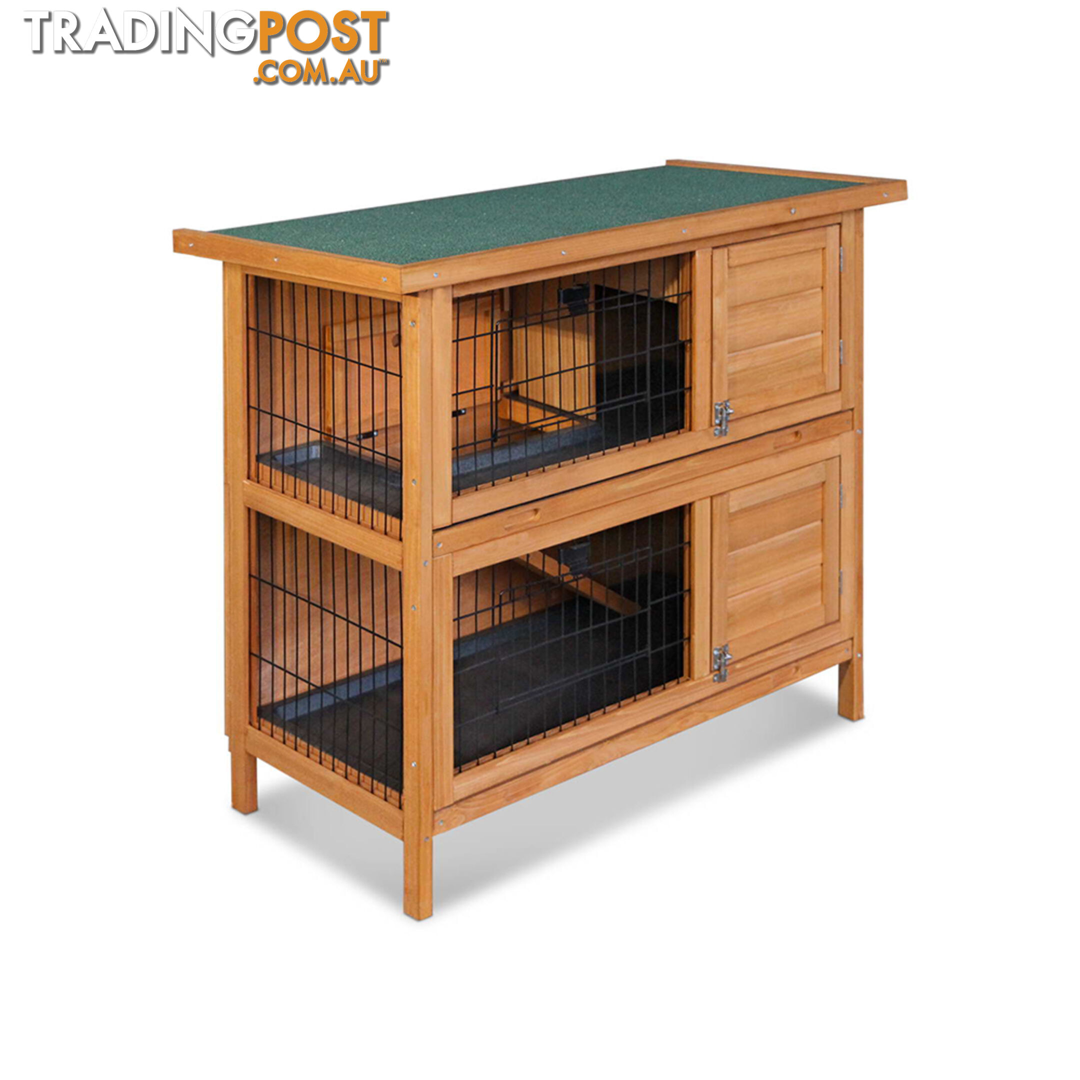 Double Storey Rabbit Hutch with Foldable Ramp