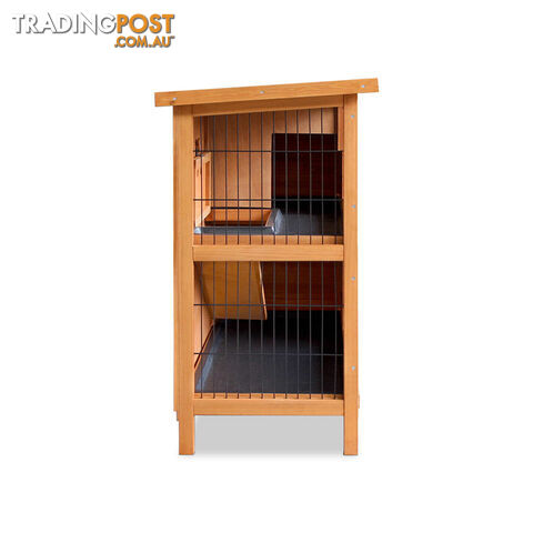 Double Storey Rabbit Hutch with Foldable Ramp