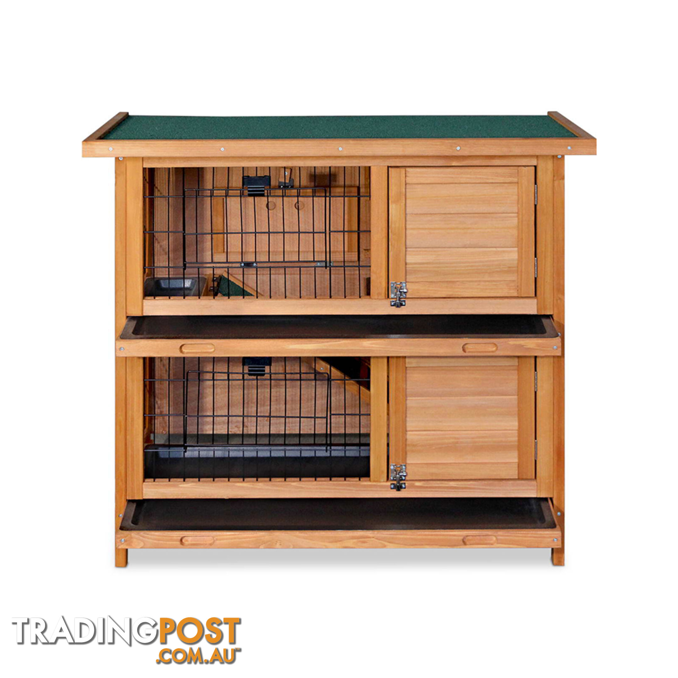 Double Storey Rabbit Hutch with Foldable Ramp