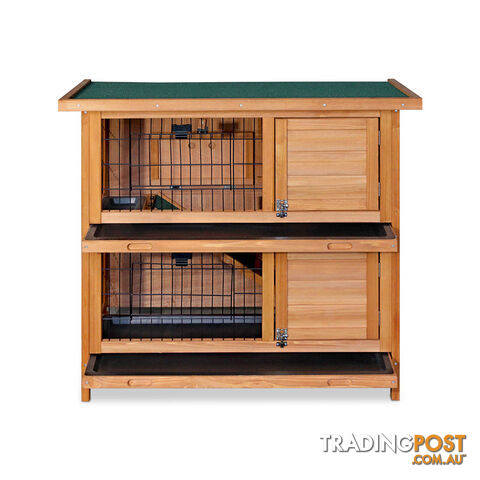 Double Storey Rabbit Hutch with Foldable Ramp