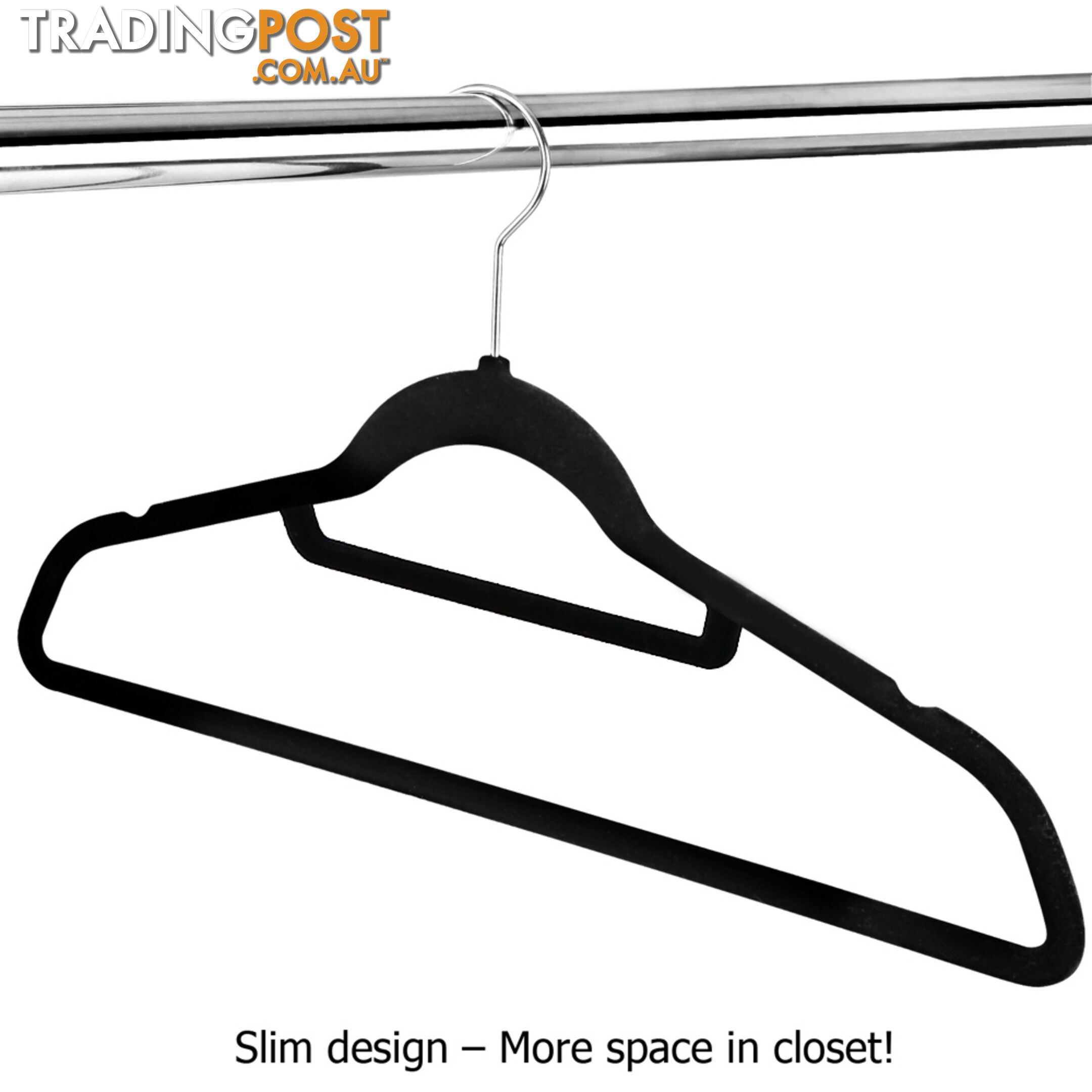 100 Pack Velvet Hangers with Tie Bar