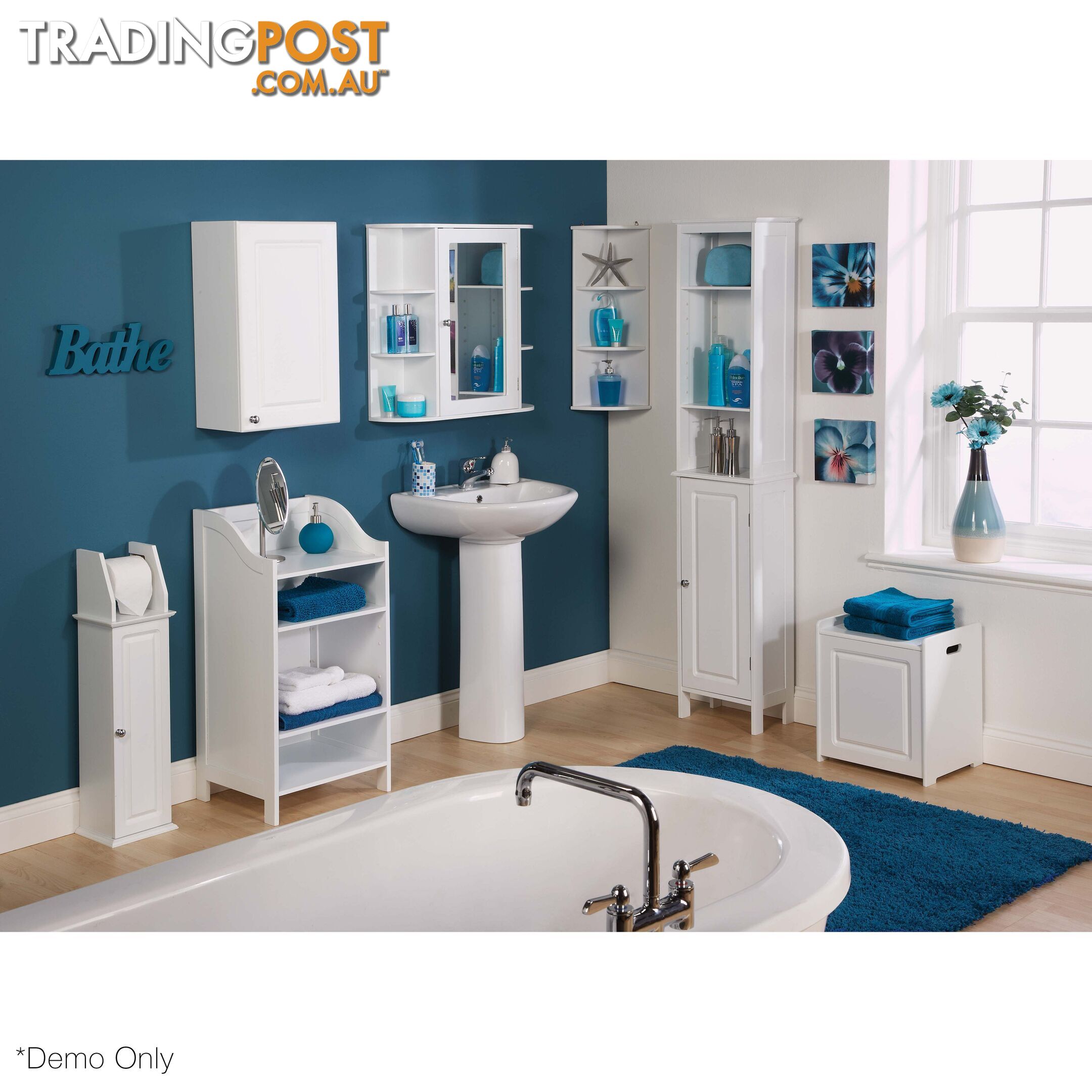 Dignity Tall Bathroom Unit in WHITE