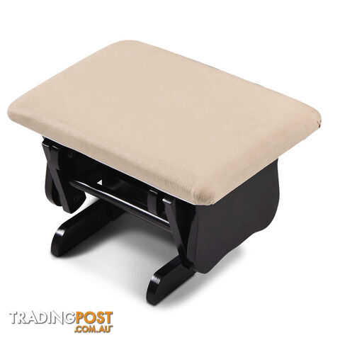 Baby Breast Feeding Sliding Glider Chair w/ Ottoman Beige