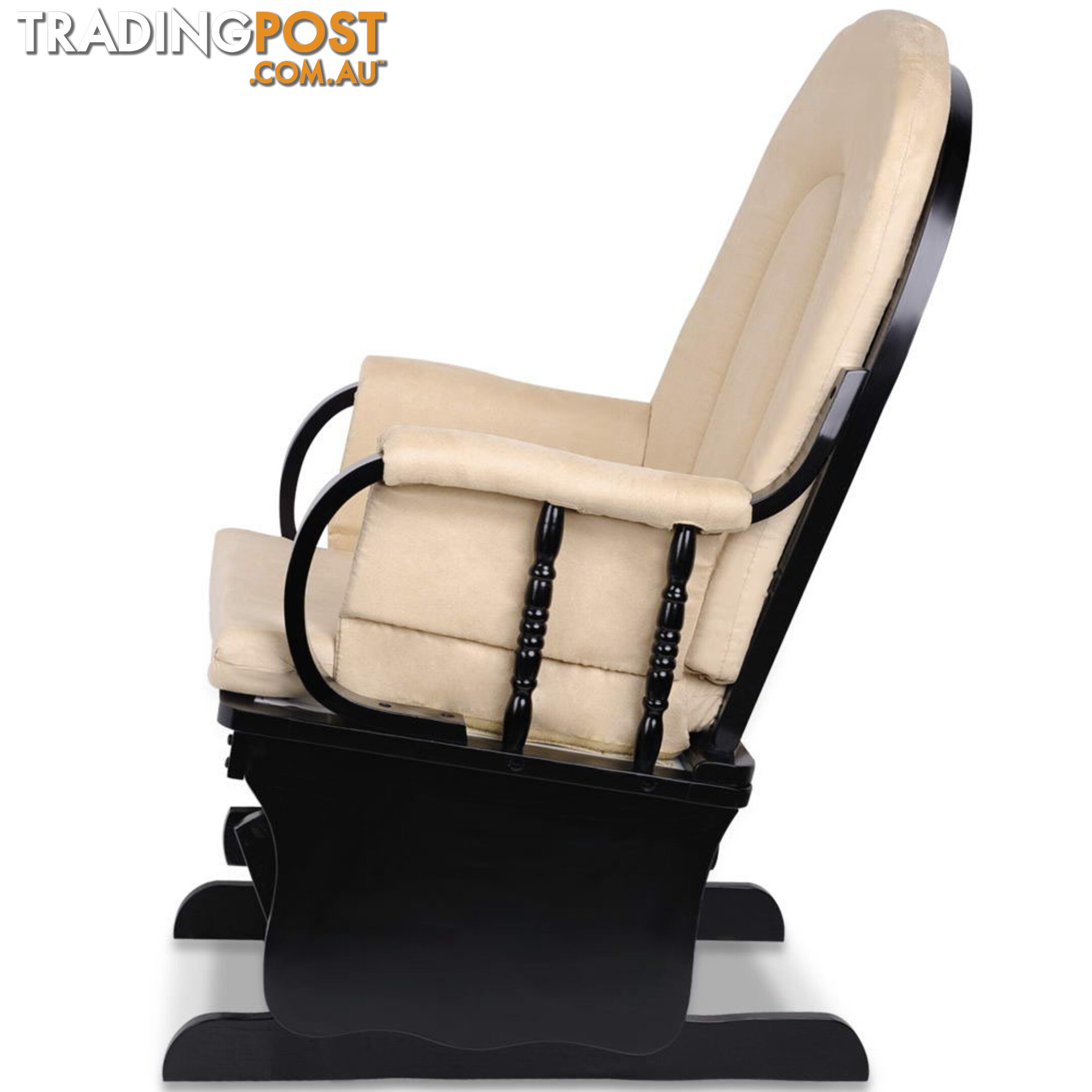 Baby Breast Feeding Sliding Glider Chair w/ Ottoman Beige