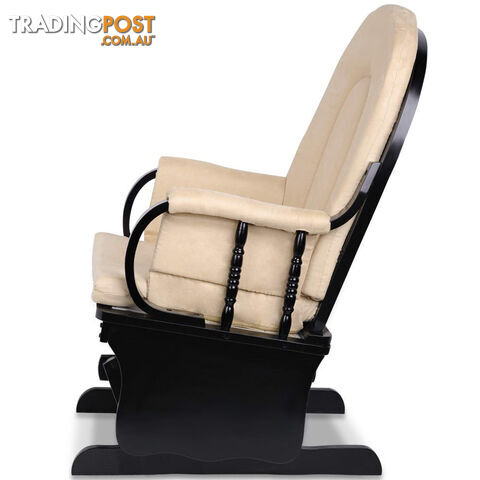 Baby Breast Feeding Sliding Glider Chair w/ Ottoman Beige