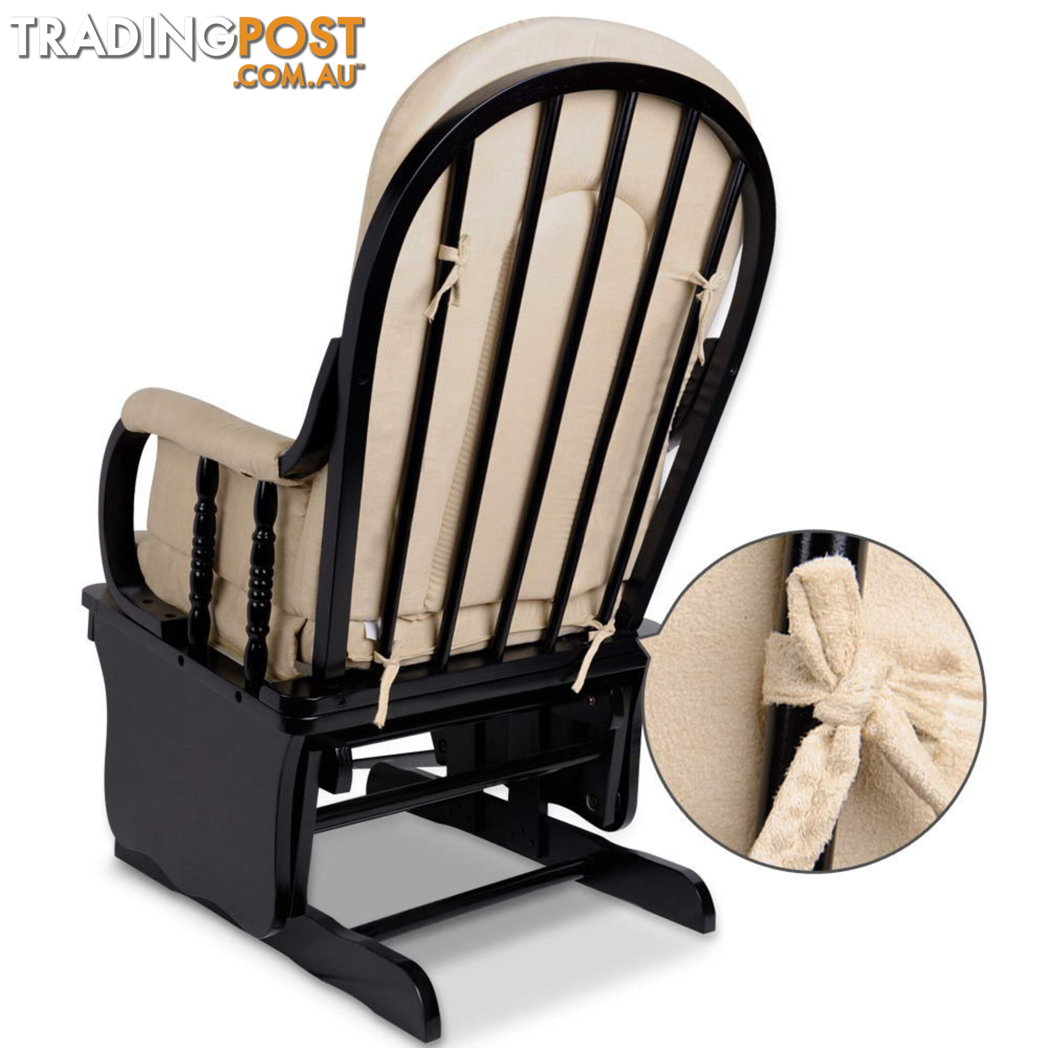 Baby Breast Feeding Sliding Glider Chair w/ Ottoman Beige