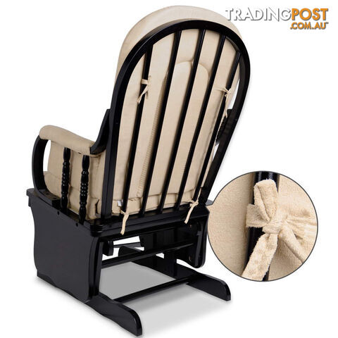 Baby Breast Feeding Sliding Glider Chair w/ Ottoman Beige