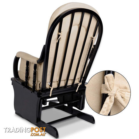 Baby Breast Feeding Sliding Glider Chair w/ Ottoman Beige