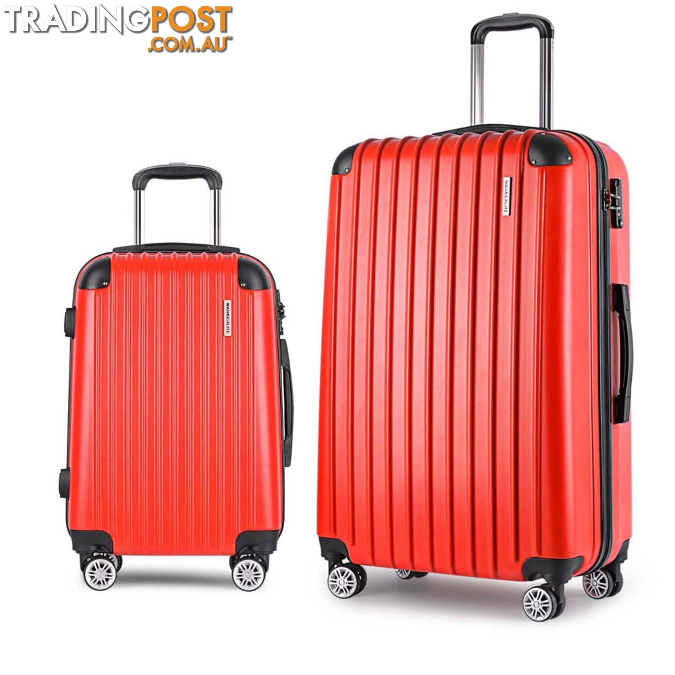 Set of 2 Hard Shell Travel Luggage with TSA Lock - Red