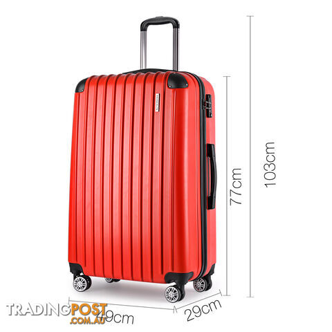 Set of 2 Hard Shell Travel Luggage with TSA Lock - Red