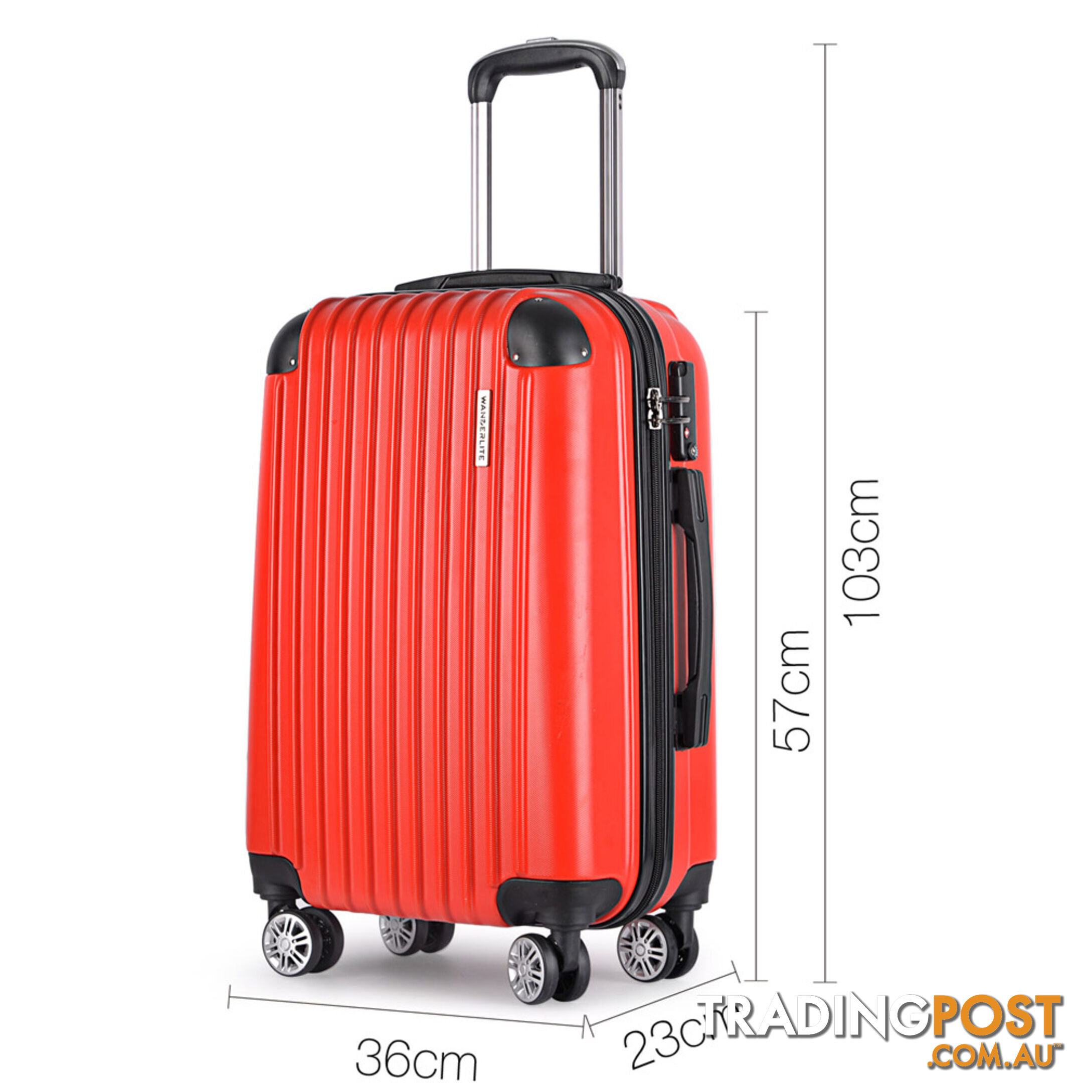 Set of 2 Hard Shell Travel Luggage with TSA Lock - Red