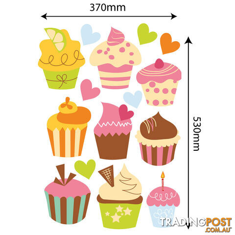 Large Size Cute Cupcakes Wall Stickers - Totally Movable and Reusable - photo 2 of 3