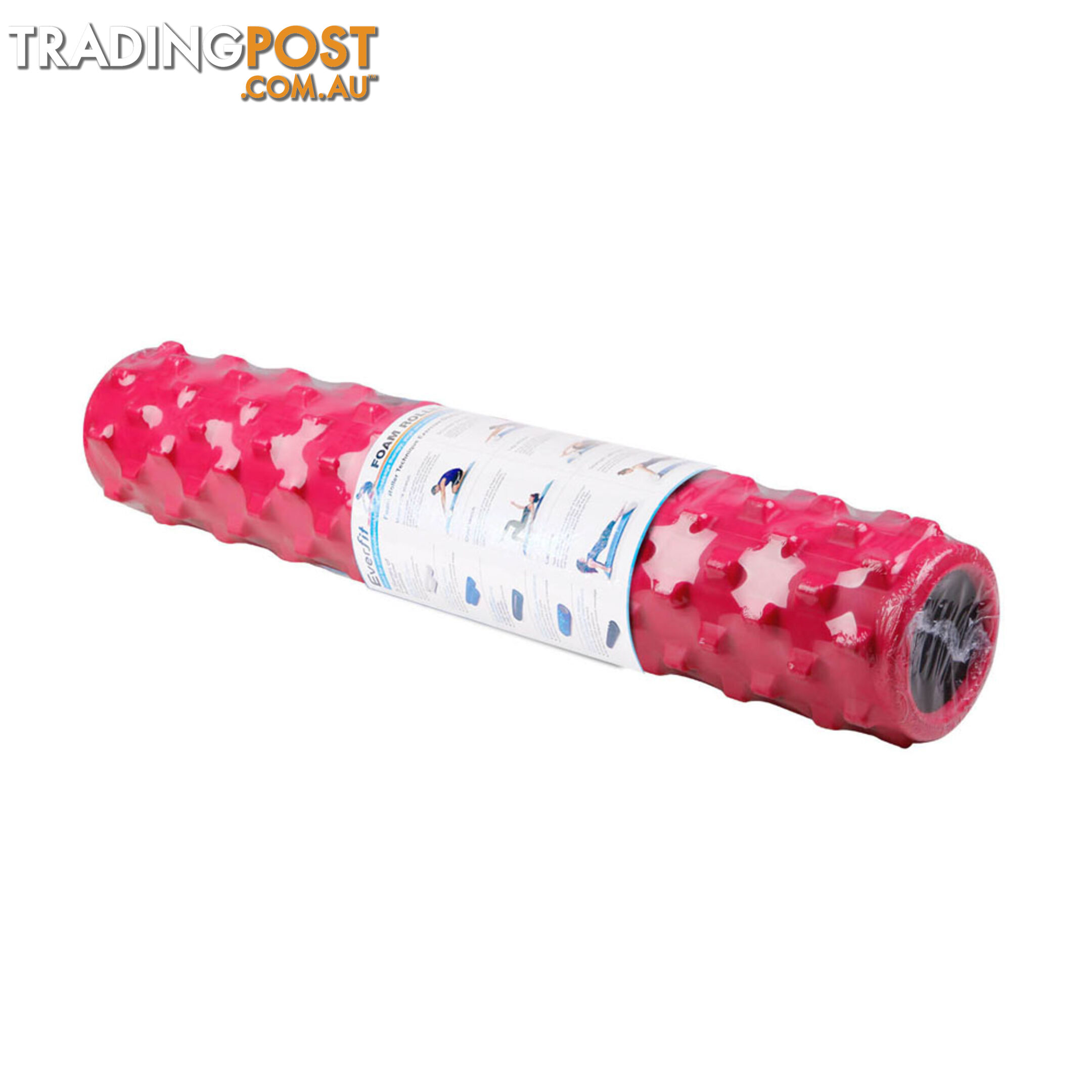 Yoga Gym Pilates EVA Stick Foam Roller Pink 79 x 13cm