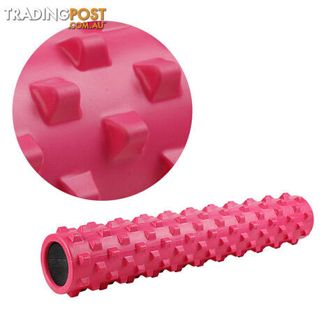 Yoga Gym Pilates EVA Stick Foam Roller Pink 79 x 13cm