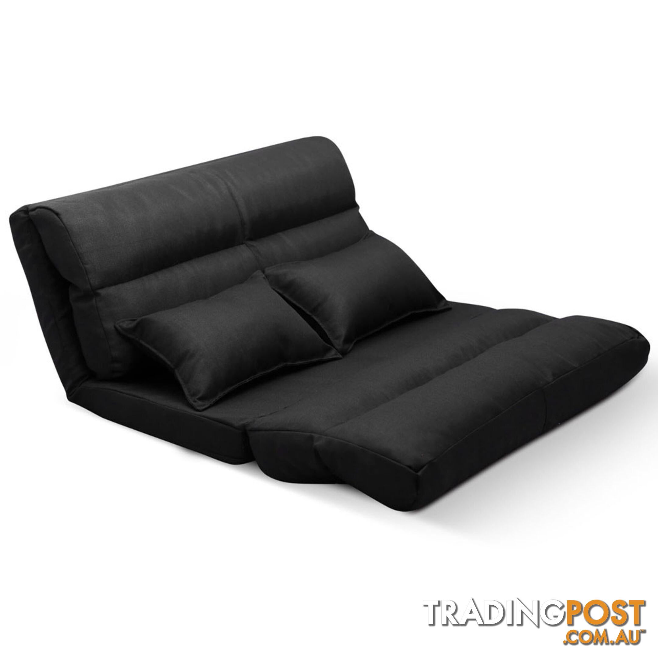 Double Size Adjustable Lounge Sofa - 5 positions Black