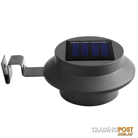 Set of 4 LED Solar Powered Fence Gutter Light Black