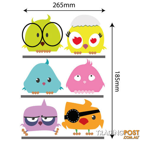 Medium Size Birds on a Wire Stickers - Totally Movable and Reusable