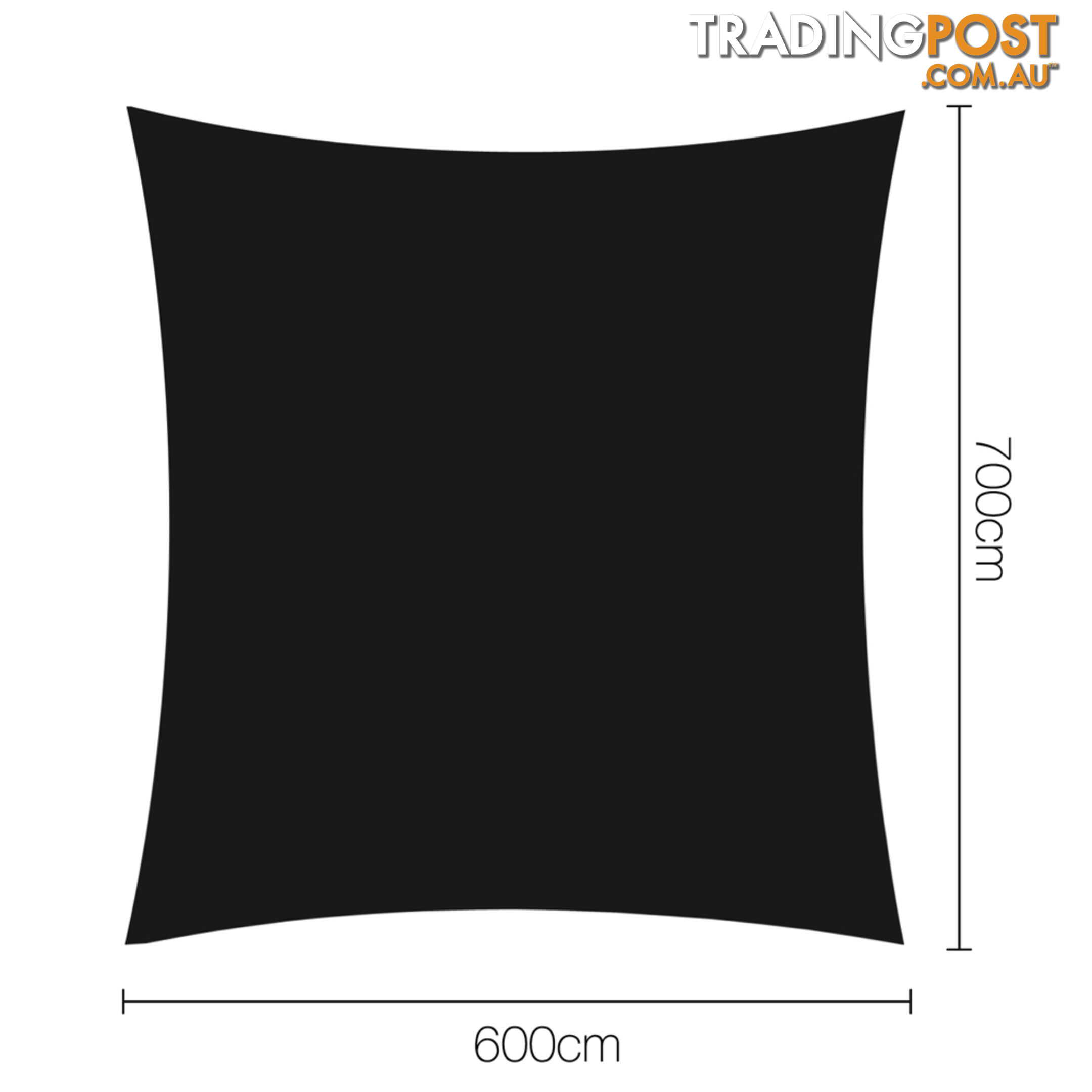 Heavy Duty 280GSM Shade Sail Canopy 6 x 7 M Black