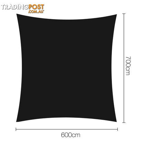 Heavy Duty 280GSM Shade Sail Canopy 6 x 7 M Black