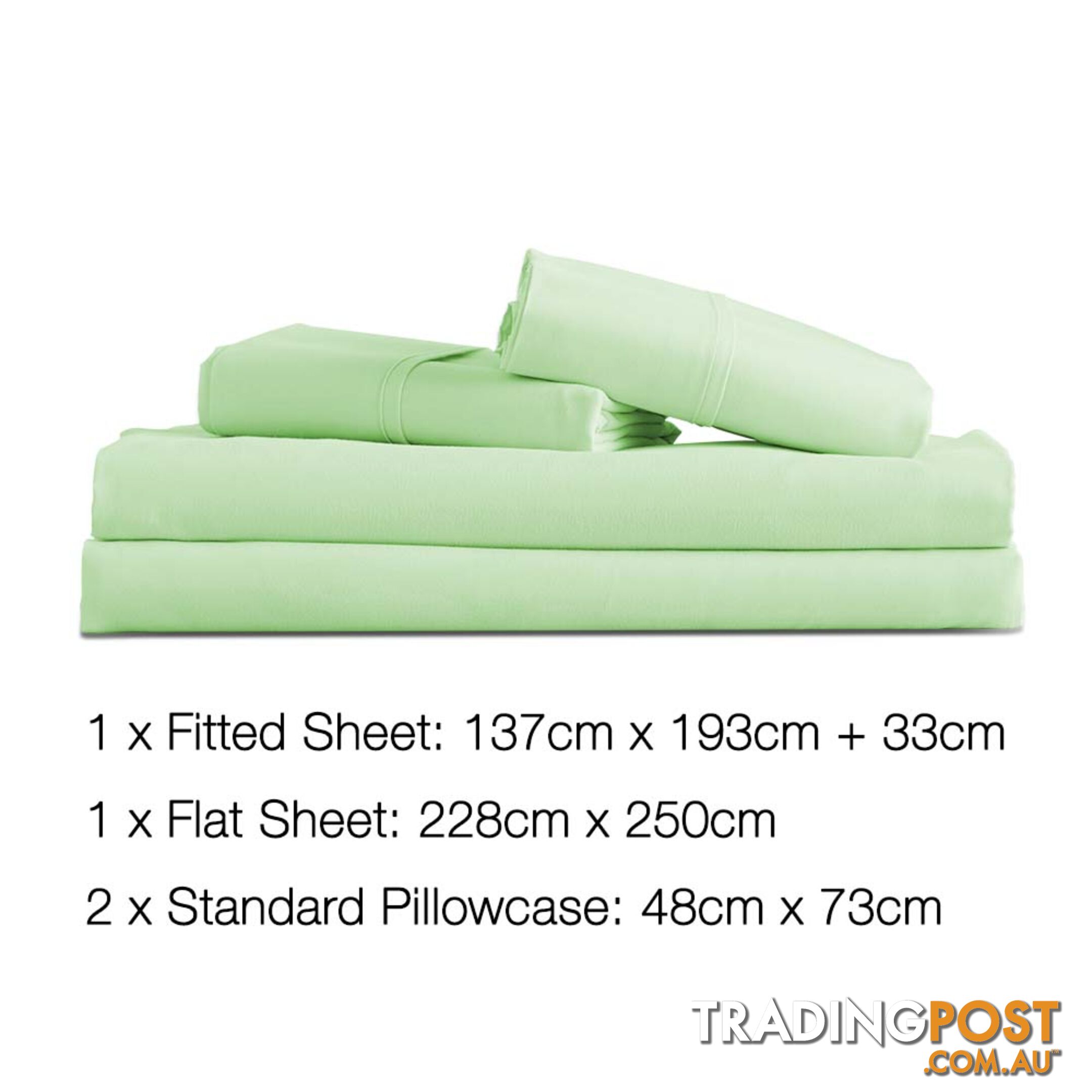 4 Piece Microfibre Sheet Set Double_ÑÐ Green