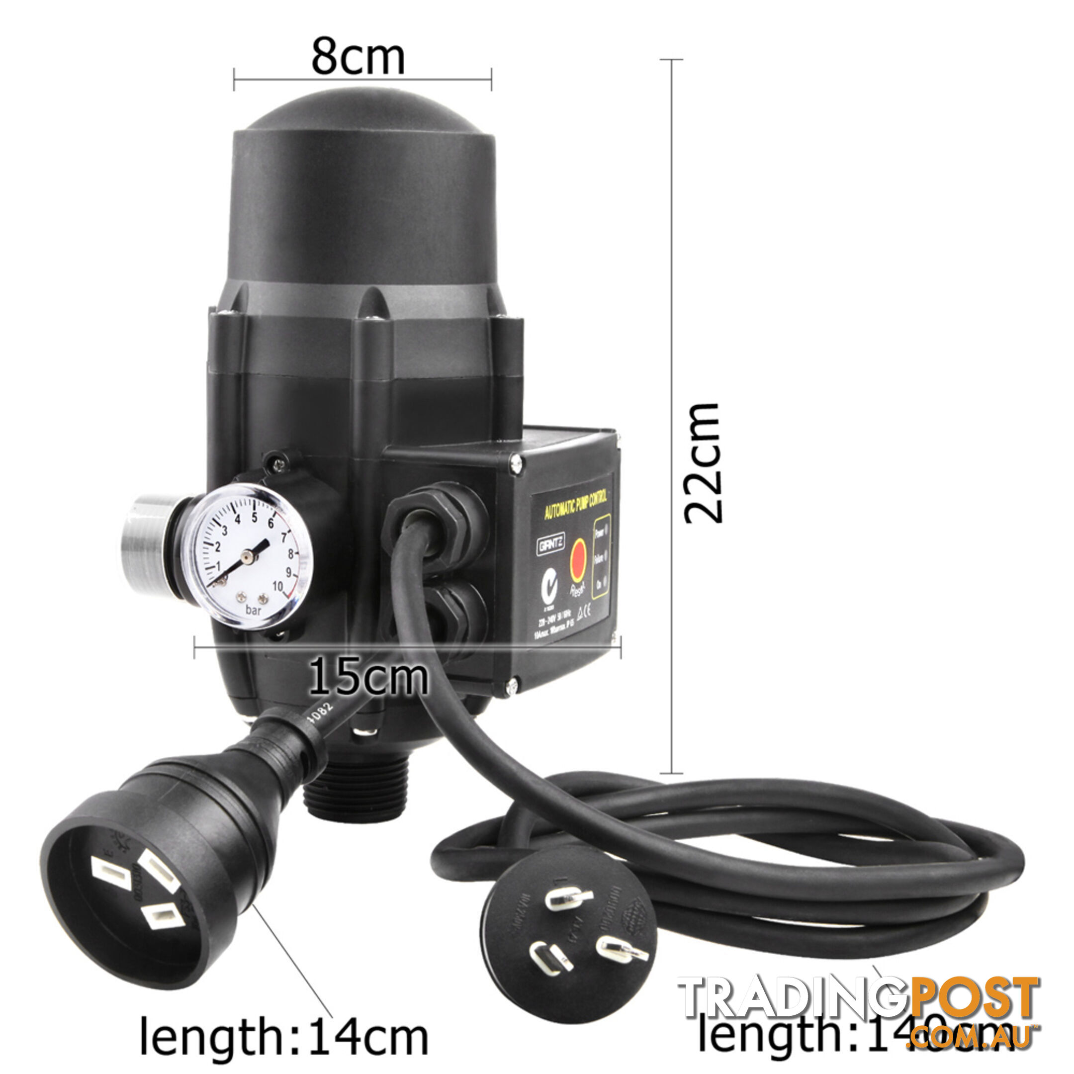 Adjustable Pressure Switch Water Pump Controller Black