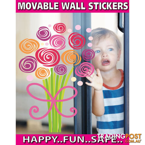 Medium Size Bouquet of Flowers Wall Stickers - Totally Movable