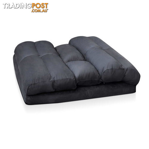 Double Size Adjustable Lounge Sofa - 5 positions Charcoal