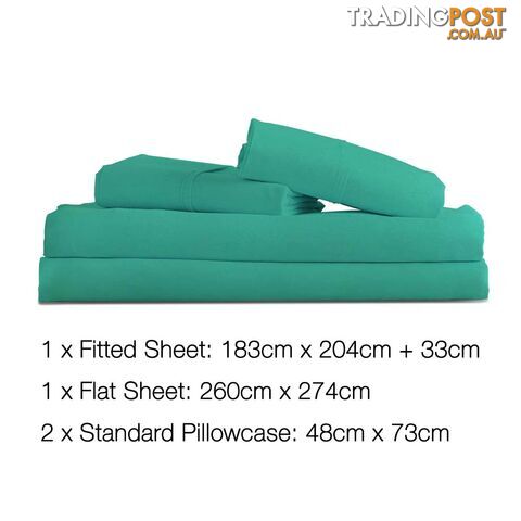 4 Piece Microfibre Sheet Set King _ÑÐ Aqua - photo 2 of 4