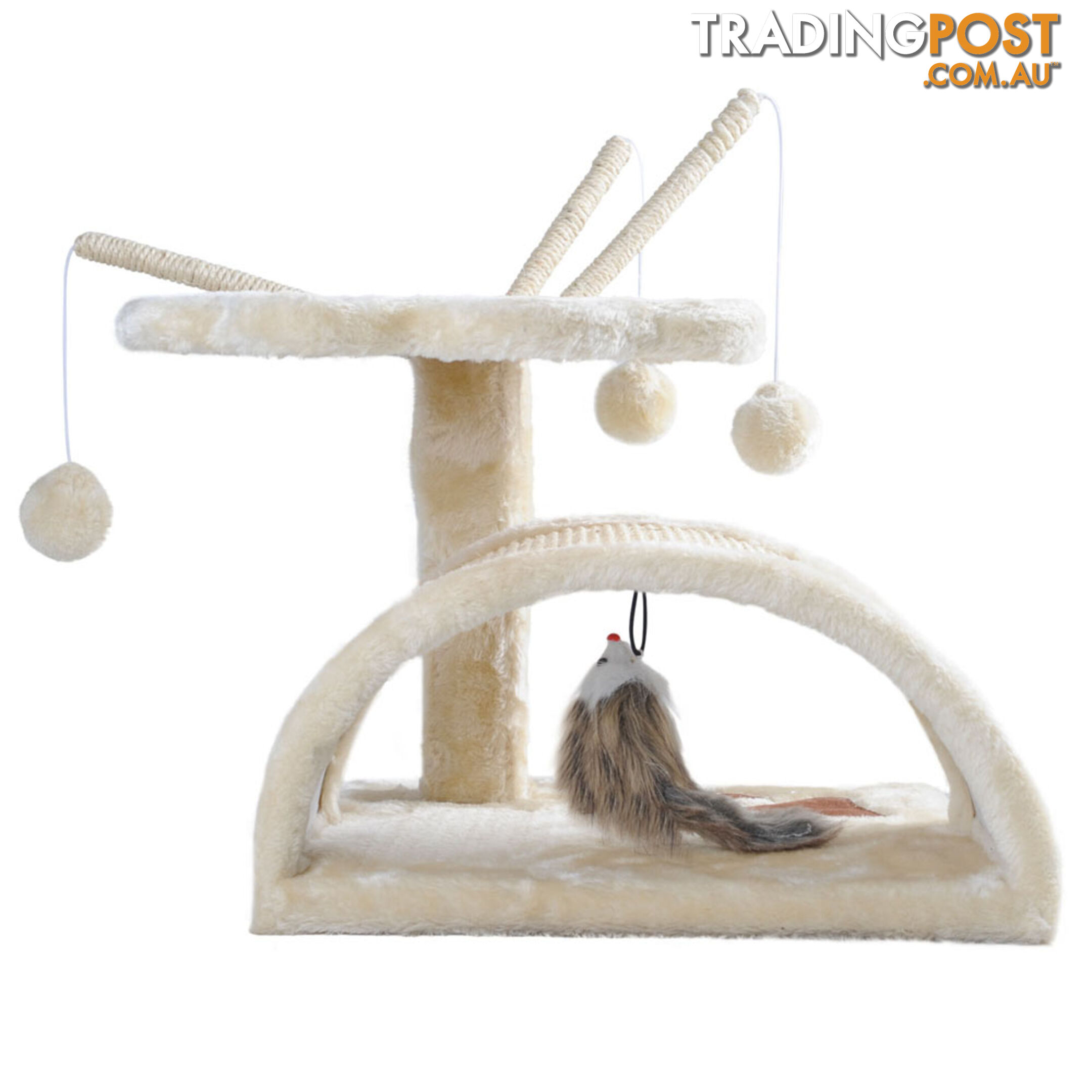 Cat Scratching Poles Post Furniture Tree House Beige