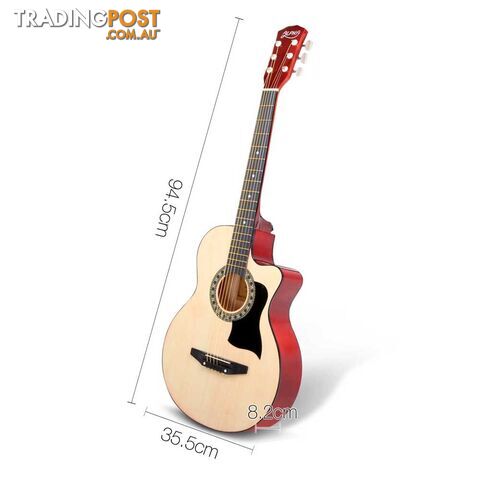 38 Inch Wooden Acoustic Guitar Natural - photo 2 of 12