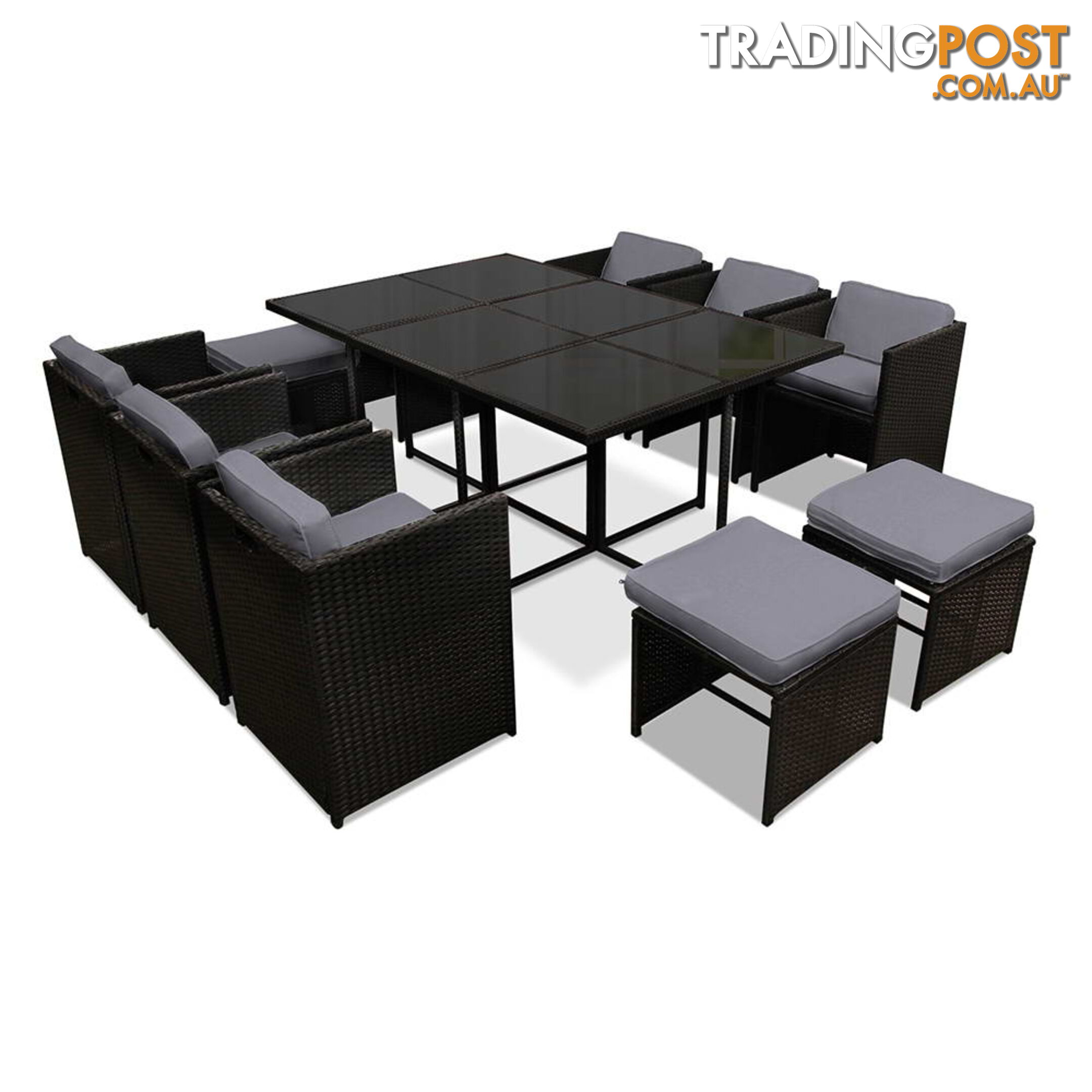 Capetown Dining 10 Seater Set _ÑÐ Black & Grey