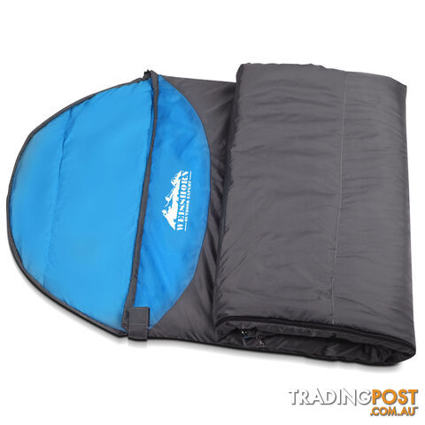 Single Camping Envelope Sleeping Bag Blue Grey