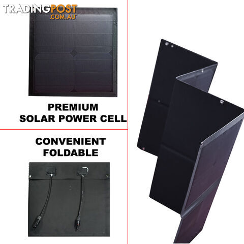 12V 120W Black Silicon Solar Panel Foldable Generator Power Mono Charging Kit - photo 4 of 5
