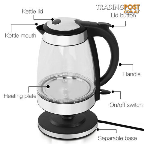 LED Cordless Glass Kettle _ÑÐ 1.7L