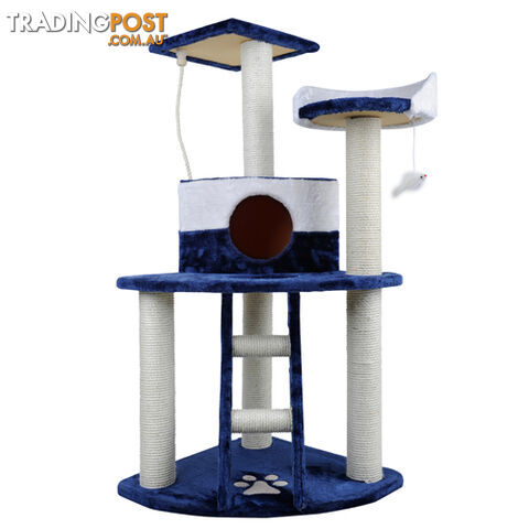 Cat Scratching Poles Post Furniture Tree House Condo Blue White