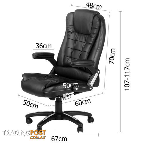 8 Point Massage Executive PU Leather Office Computer Chair Black