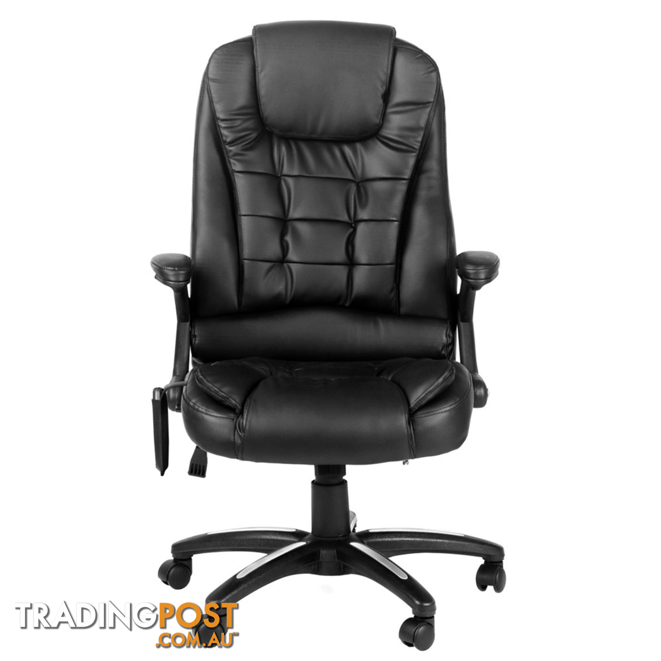 8 Point Massage Executive PU Leather Office Computer Chair Black