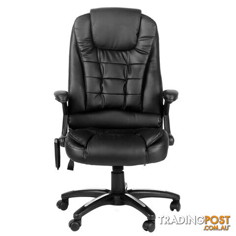 8 Point Massage Executive PU Leather Office Computer Chair Black