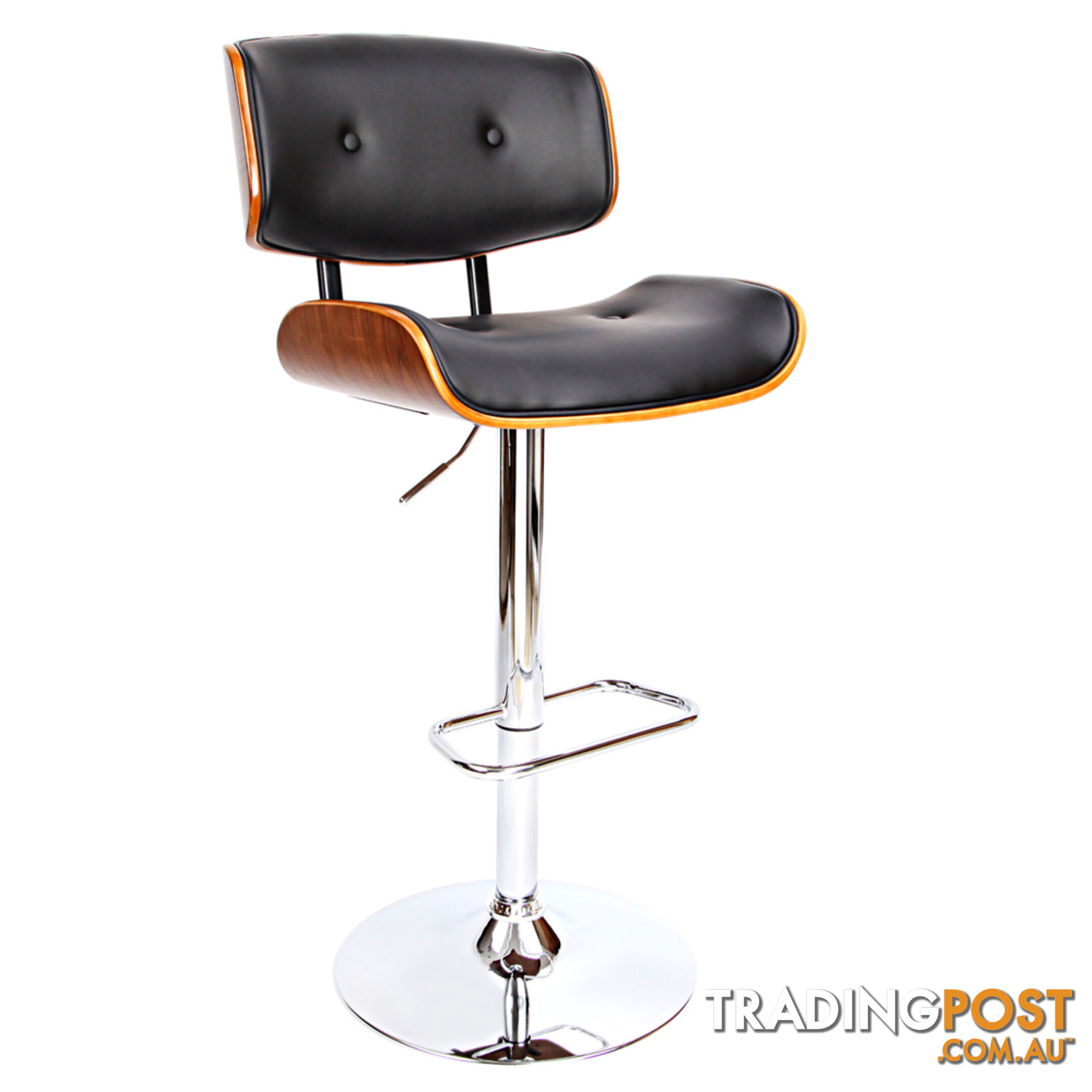 Sleek Wooden Barstool