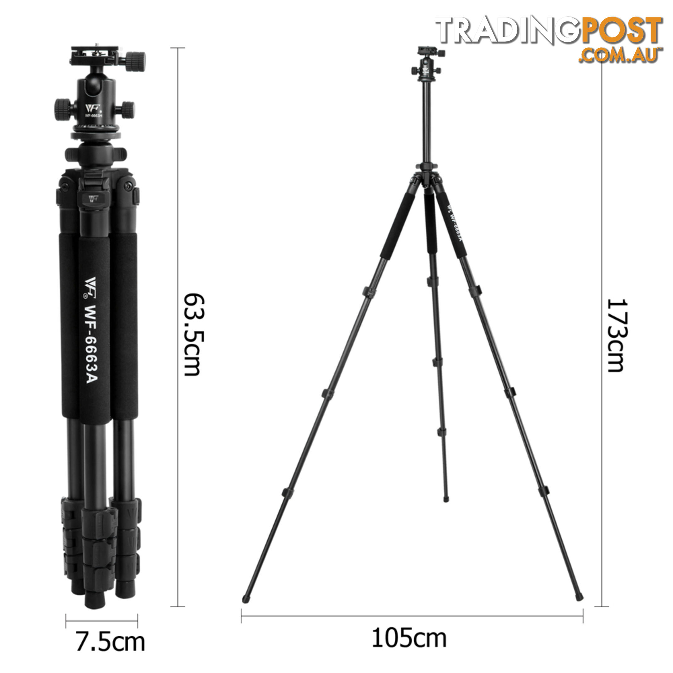 Professional Ball Head Tripod Digital Camera 173cm