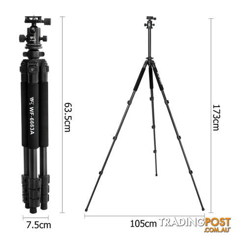 Professional Ball Head Tripod Digital Camera 173cm