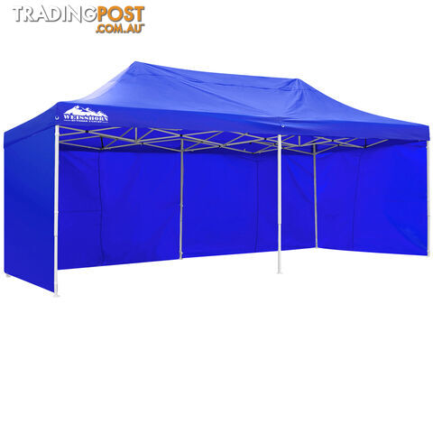 3m x 6m Folding Outdoor Gazebo Marquee Blue