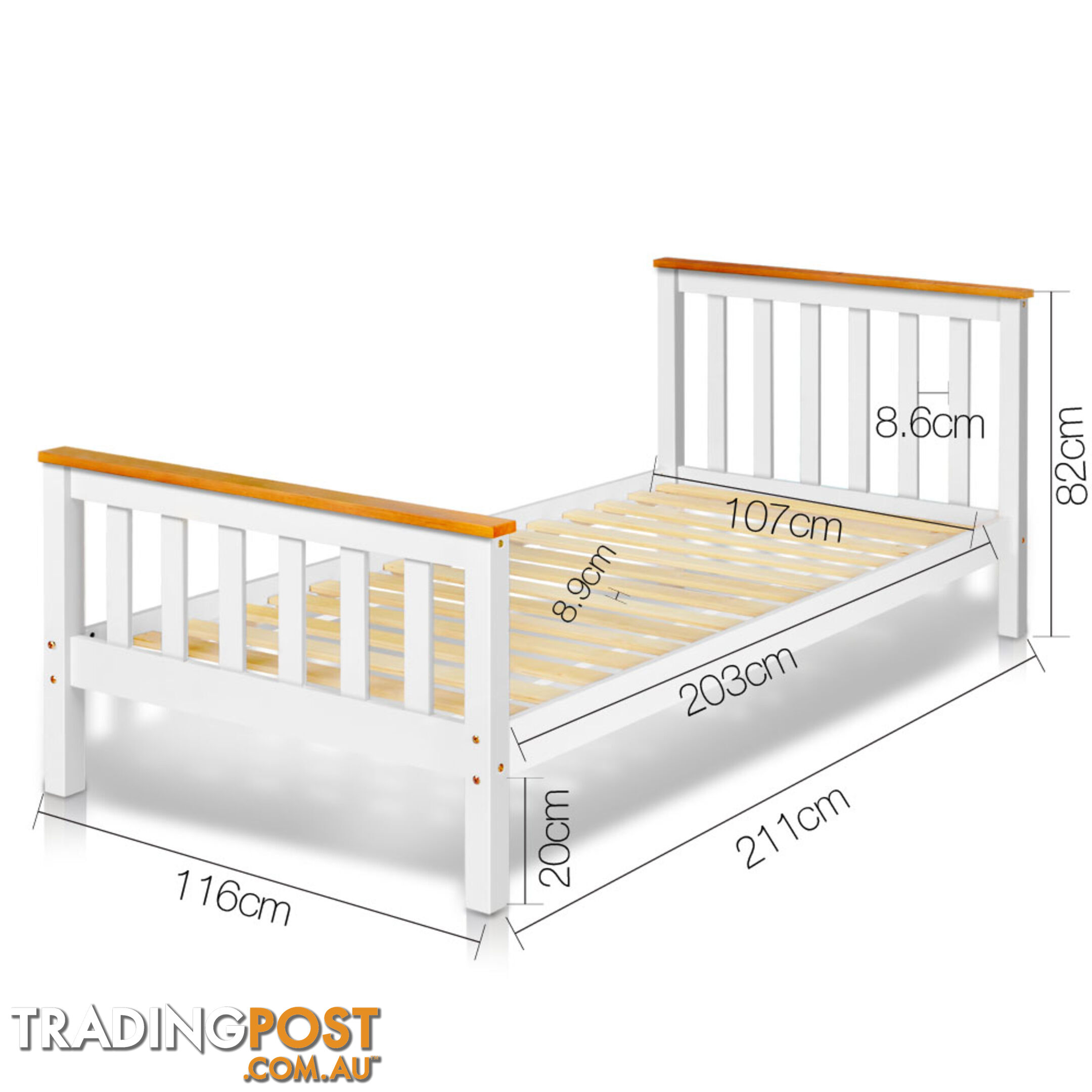 Pine Wood King Single Bed Frame