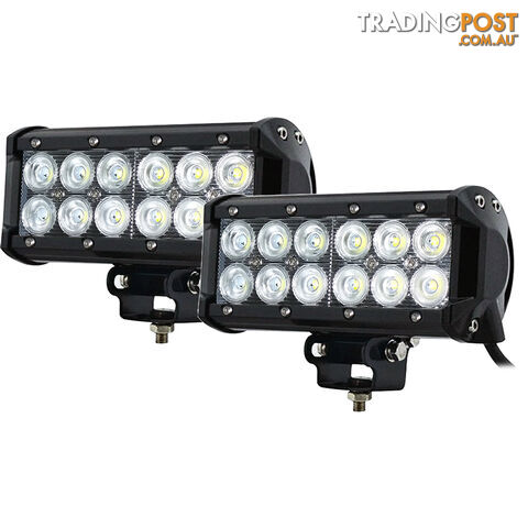 2x 7inch 60w Cree LED Light Bar Flood Beam Offroad Work SUV 4WD Lamp