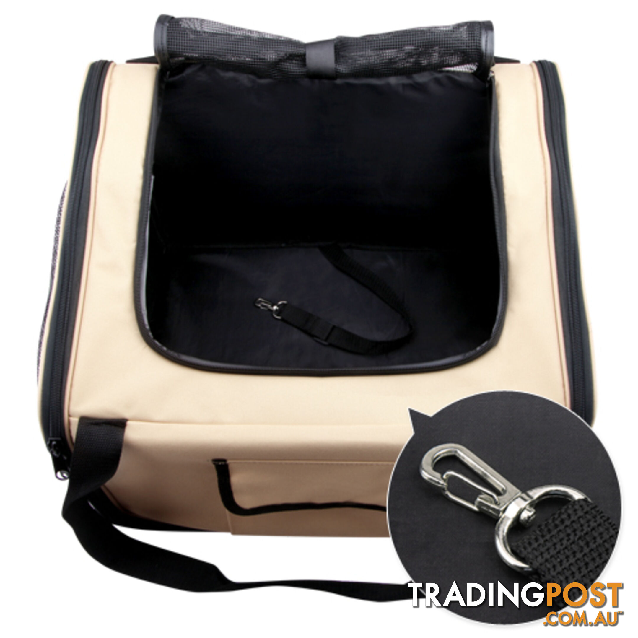 Pet Dog Cat Car Seat Carrier Travel Bag Large Beige